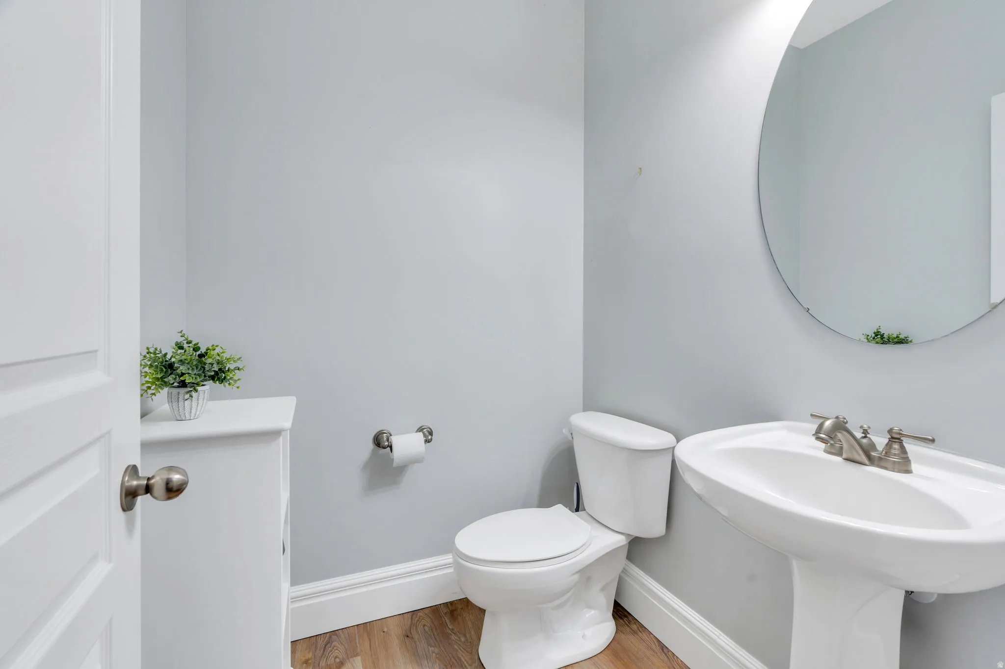Convenient half bath off the entry.