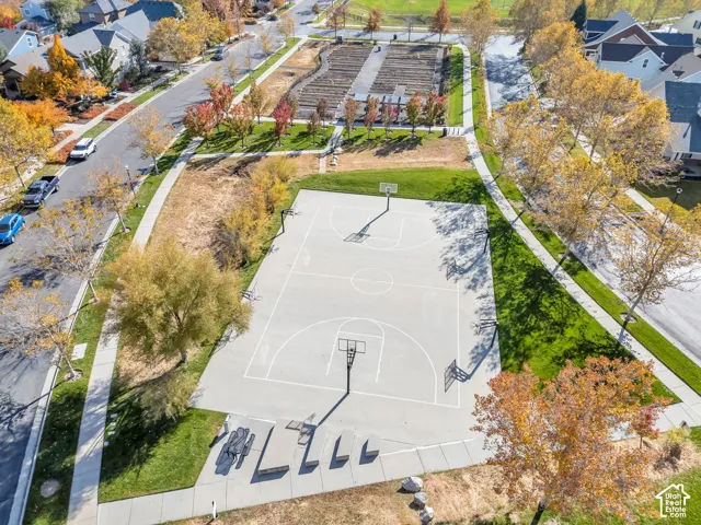Aerial view of HOA basketball court