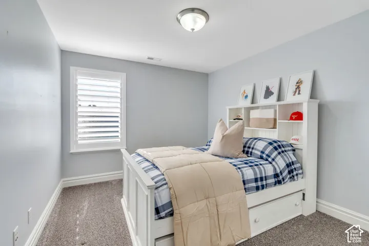 Carpeted bedroom