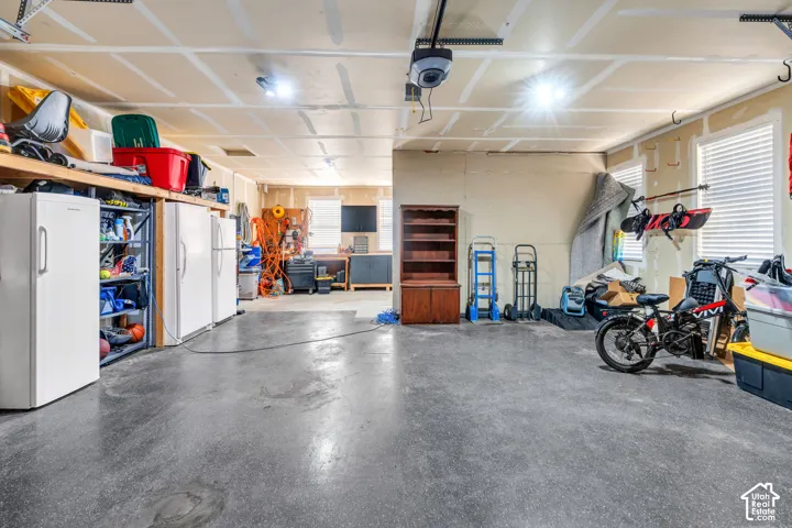 4-car tandem garage with storage space