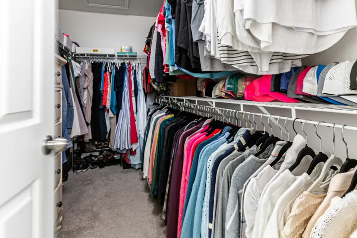 Walk in closet in Primary bedroom.