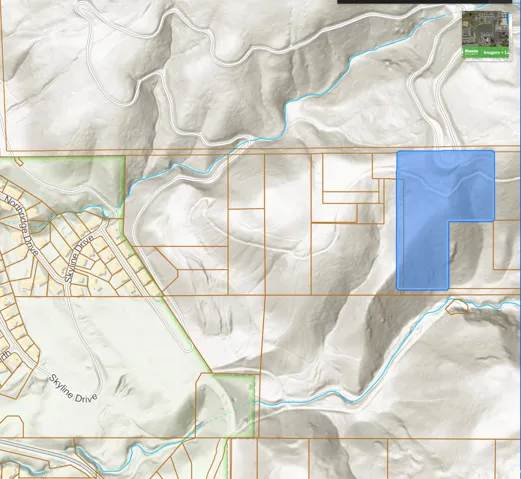 GIS Parcel Map. Illustrating the property's location and boundaries within a larger land area