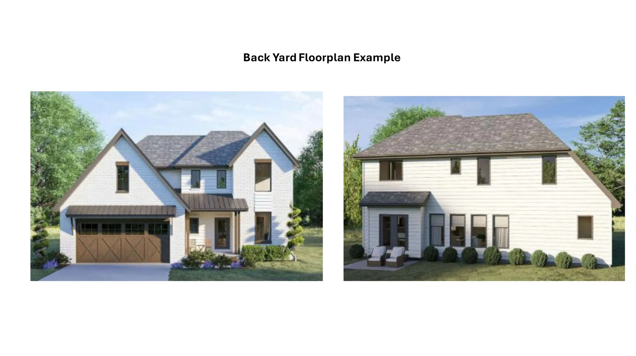 Modern farmhouse exterior with white brick and siding accents