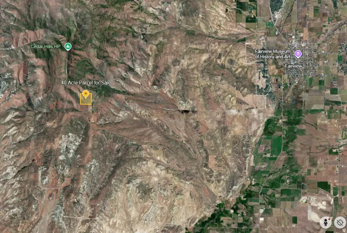 Satellite Imagery. Illustrating a 40-acre parcel of land near Fairview