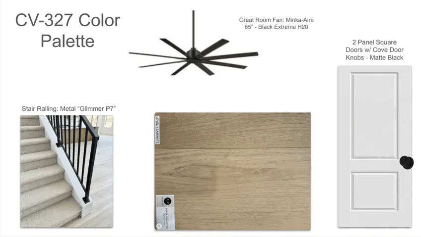Property Specifications. Detailing selected finishes and fixtures for the property