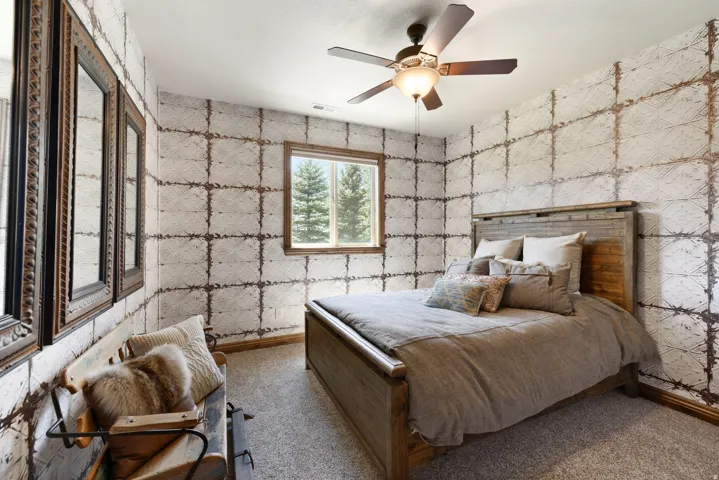 Accent wall with an embossed texture and distressed finish