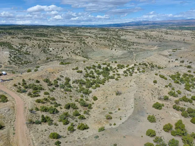 Expansive desert landscape featuring rolling terrain and scattered green vegetation