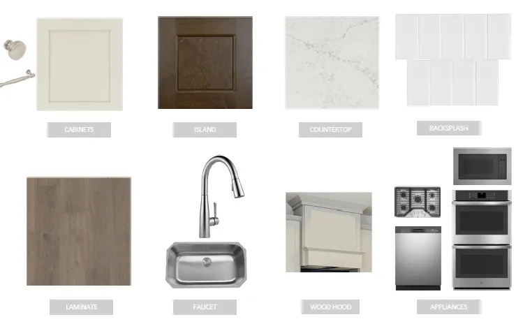 Property Finish Selections. Displaying material and fixture choices for the property