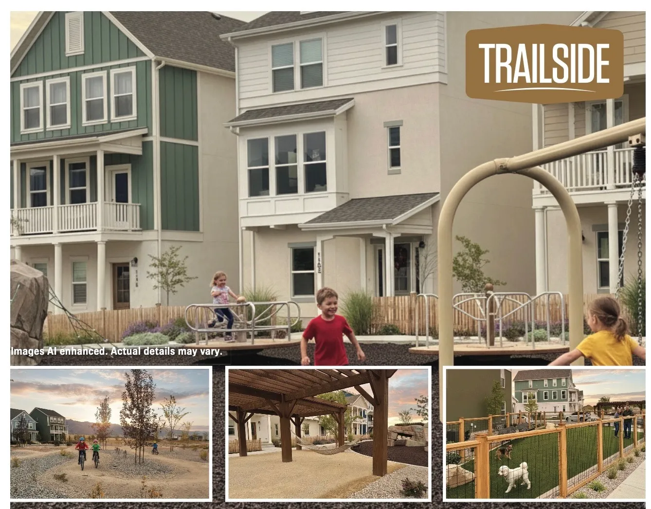 Marketing Material. Displaying residential structures and community amenities within the property