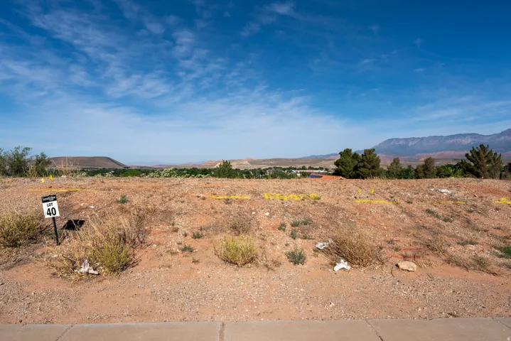 Expansive undeveloped lot featuring a natural desert landscape and a clear blue sky