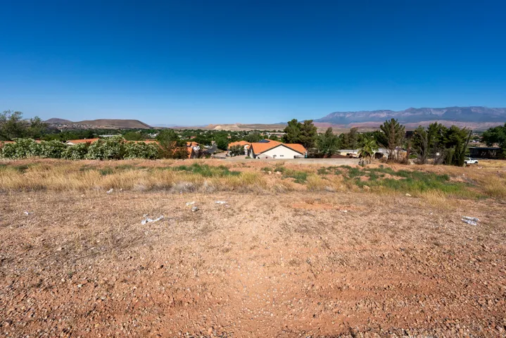 Expansive undeveloped lot featuring a natural ground cover and distant residential structures