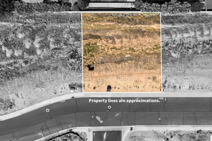 Aerial view. Indicating approximate property boundaries