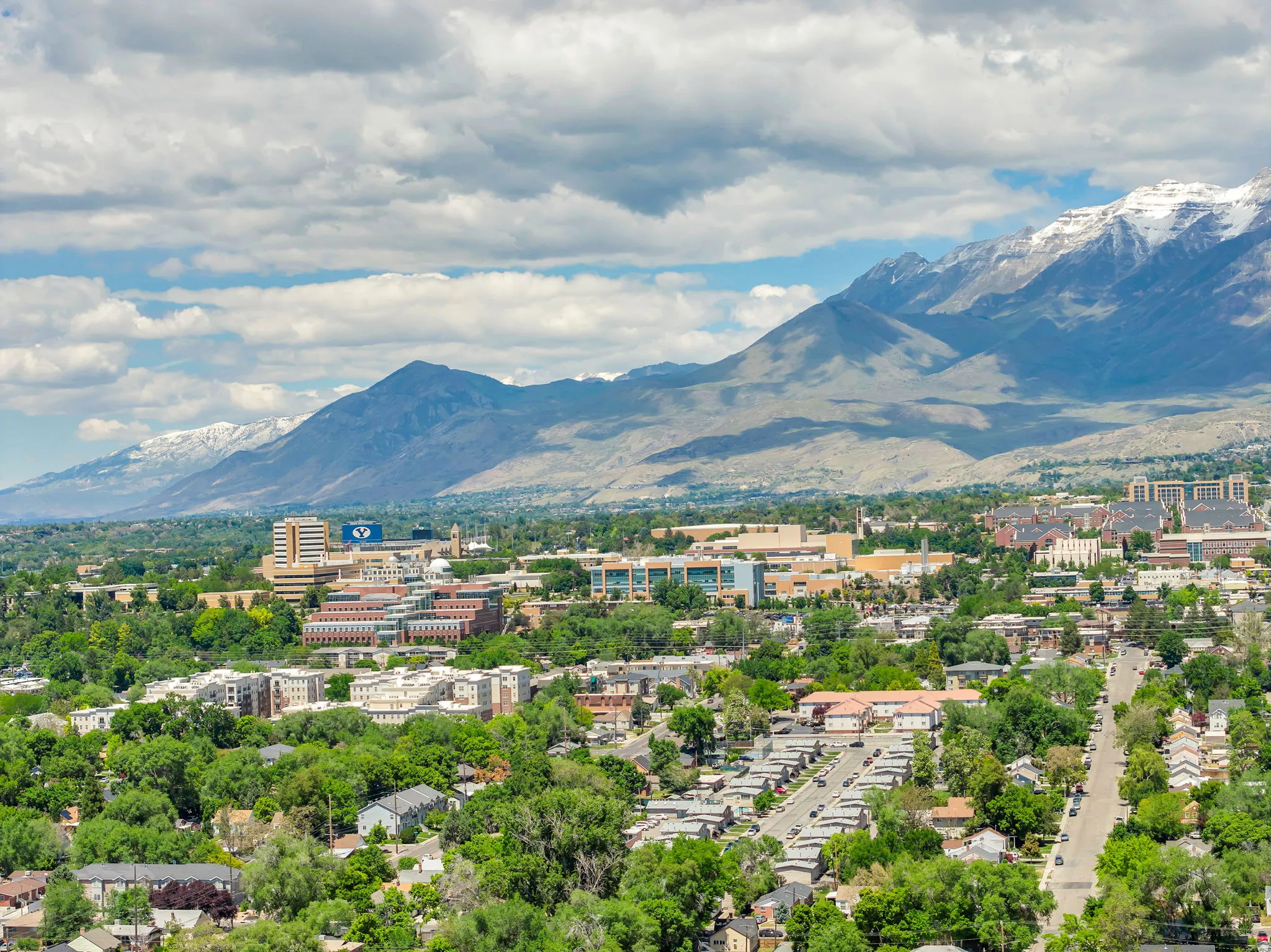 Aerial view showing BYU