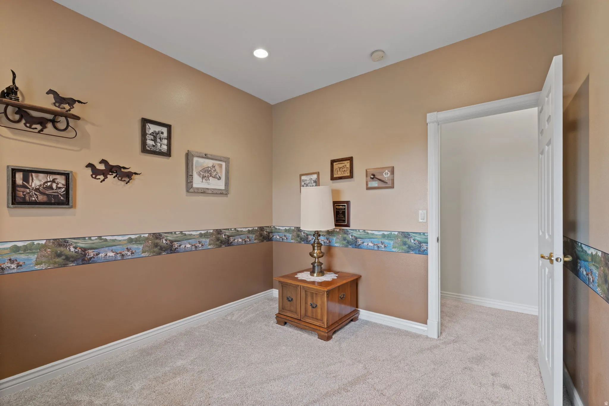 Bedroom number 2, that has been converted into an office with built-ins
