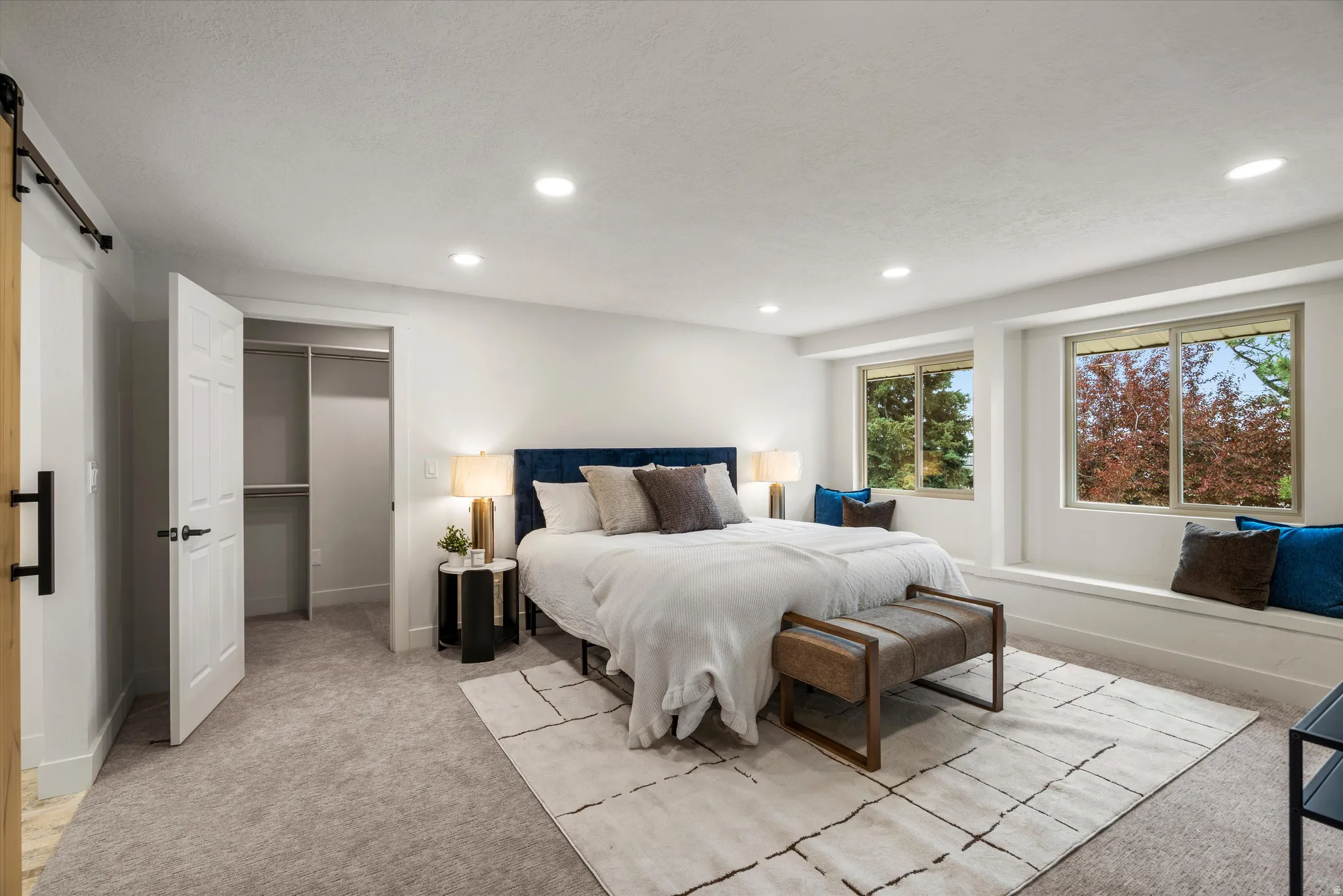 Primary Bedroom Spacious featuring recessed lighting and plush carpeting