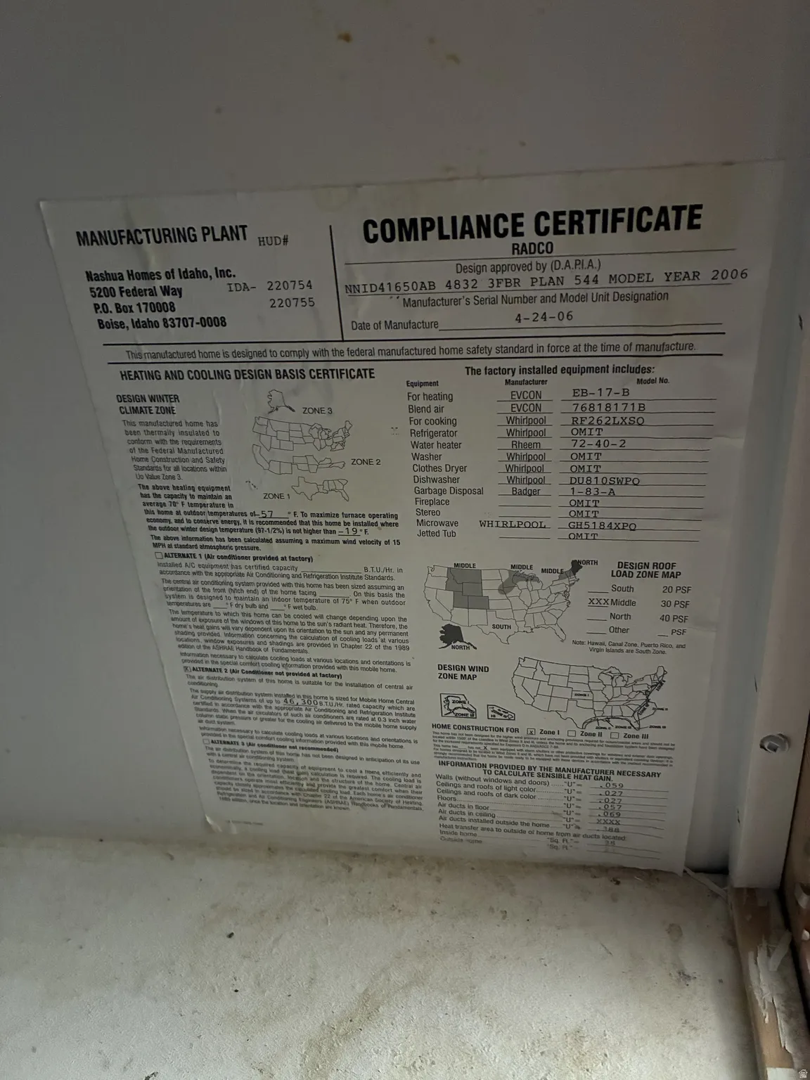 Plate - Compliance Certificate