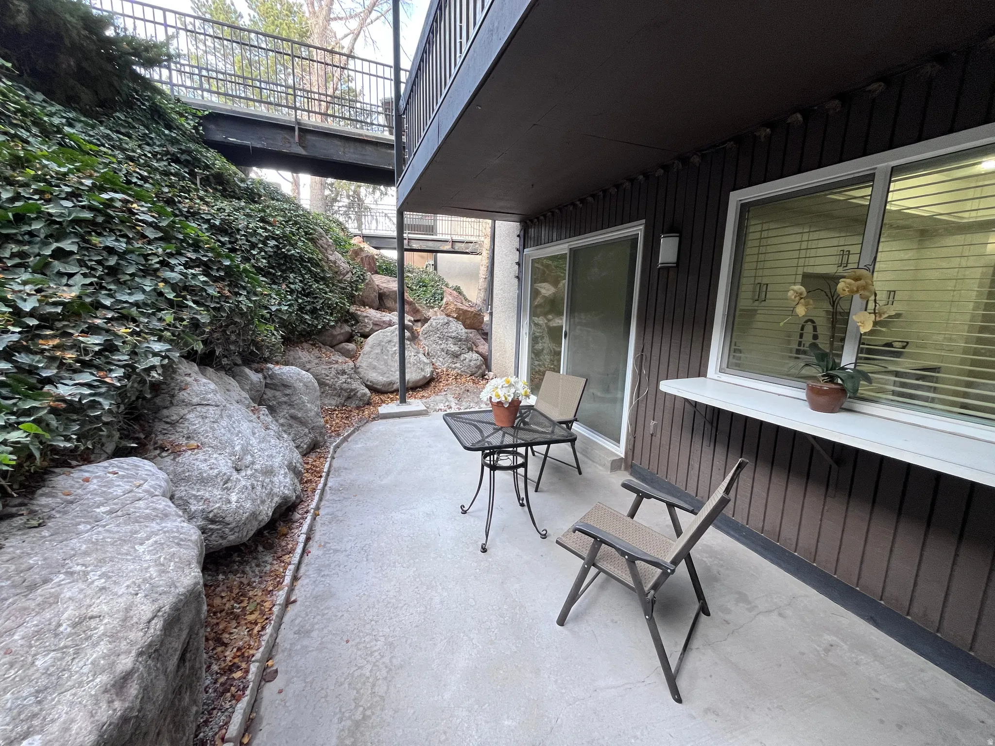 Private exterior covered patio perfect for relaxing