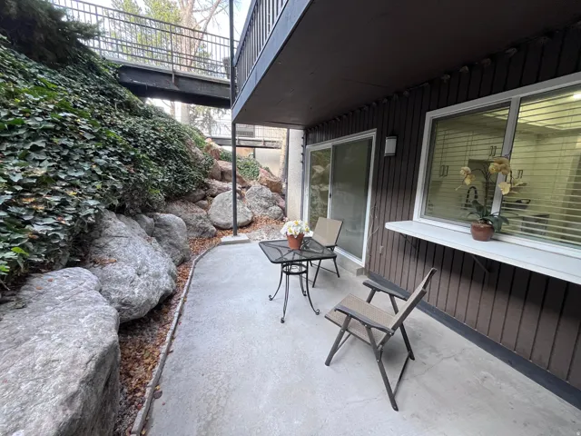 Private exterior covered patio perfect for relaxing
