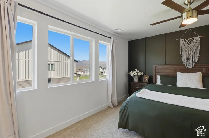 Primary Suite with Custom Accent Wall and amazing views!