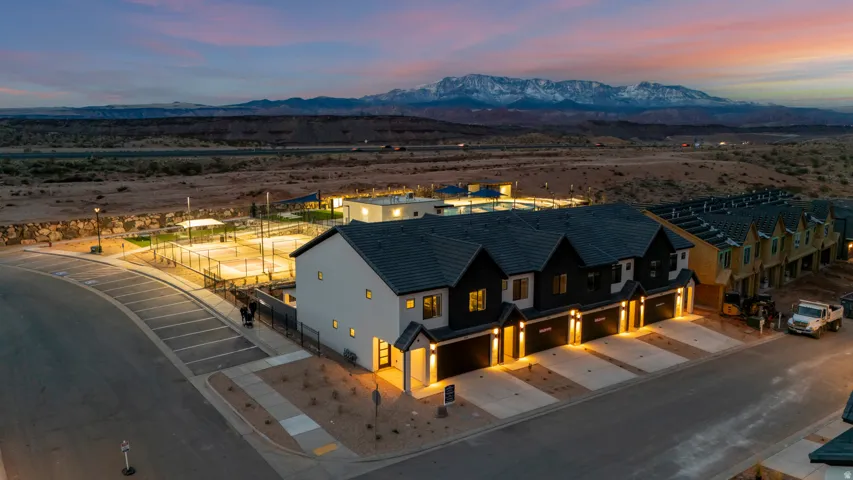 Modern townhome community featuring a contemporary architectural style