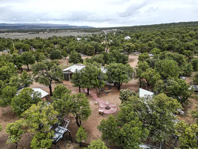 Expansive acreage featuring multiple structures amidst abundant mature trees