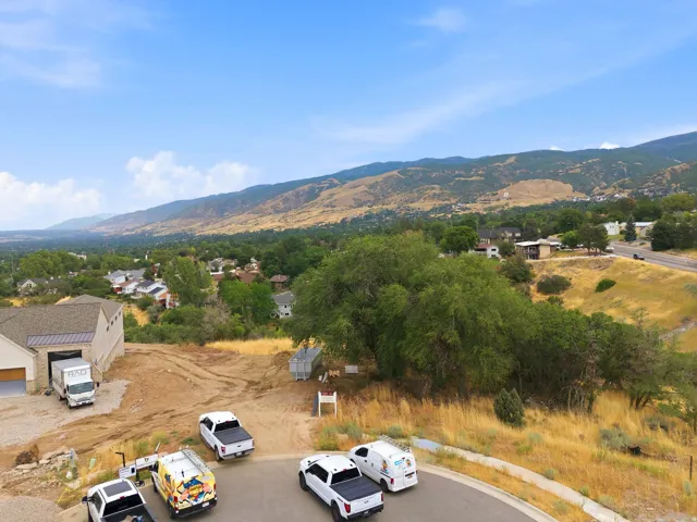 Expansive mountain scenery framing the property