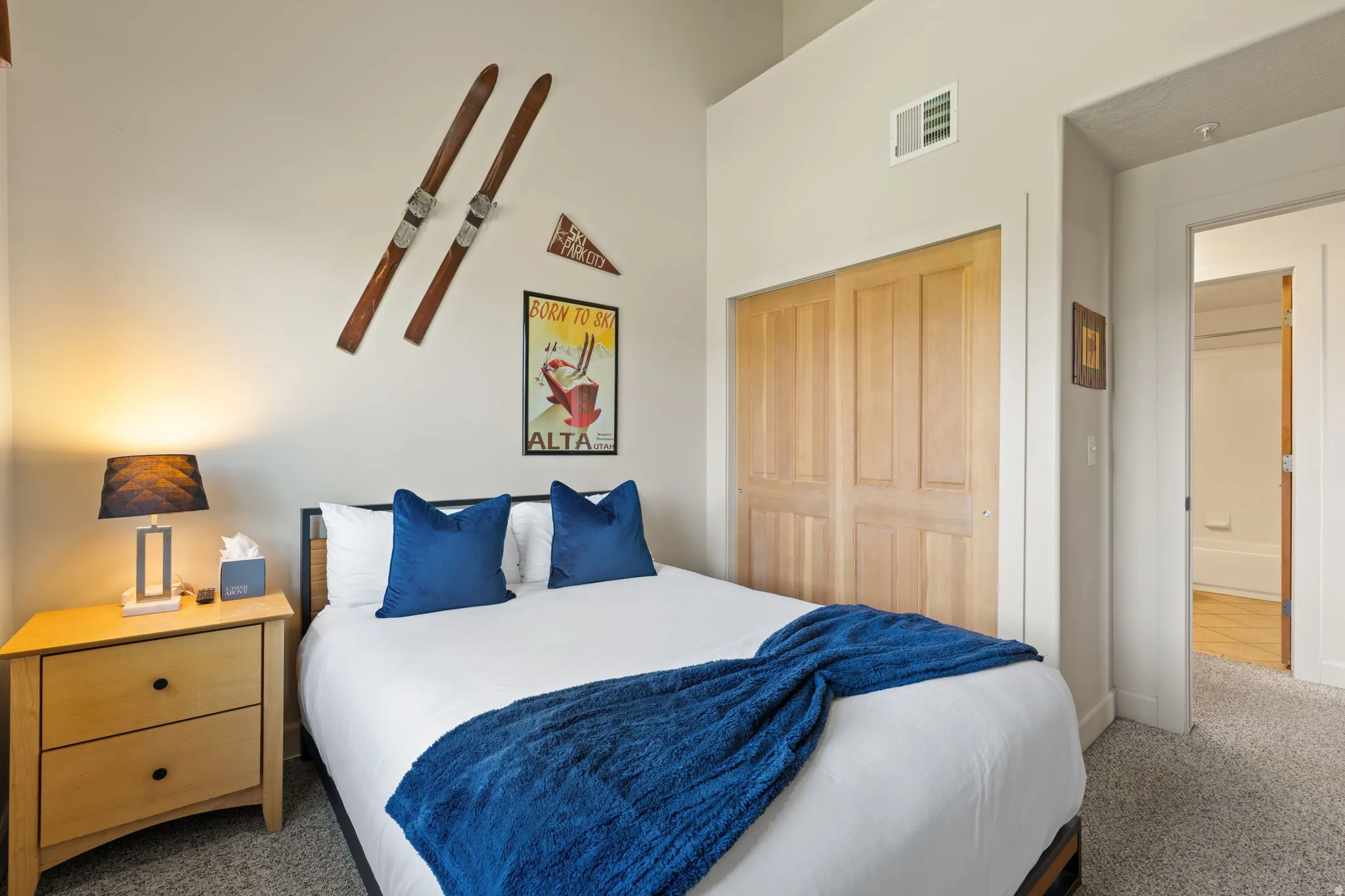 Bedroom featuring high ceilings
