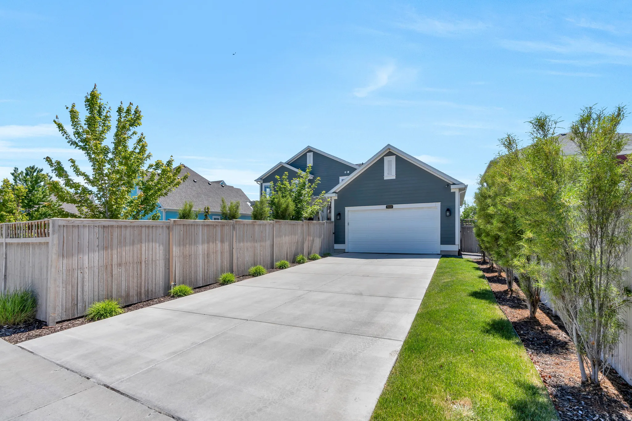 Extended driveway with 4 car garage