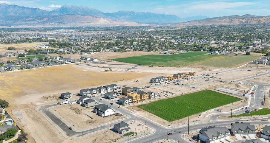 Newly developed residential area with numerous building lots