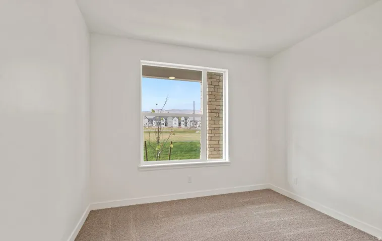 Room with neutral wall paint and carpet flooring