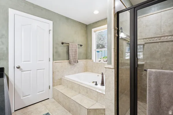 Primary Bedroom Separate Garden Tub and Large Shower