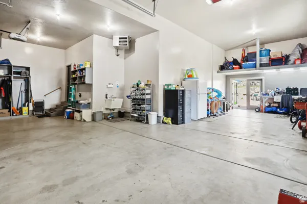 Heated Garage with Extra Built in Storage