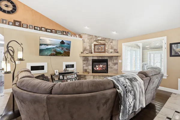 Large Family Room with Space for a Large TV & Hidden Media Component Cabinet