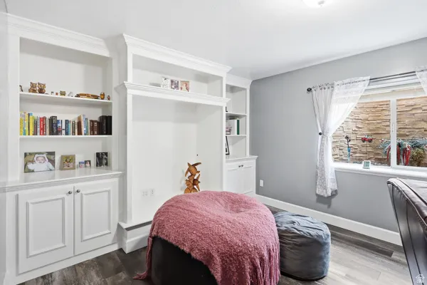 Built in Cabinets & Book Shelves with Room for a Large TV