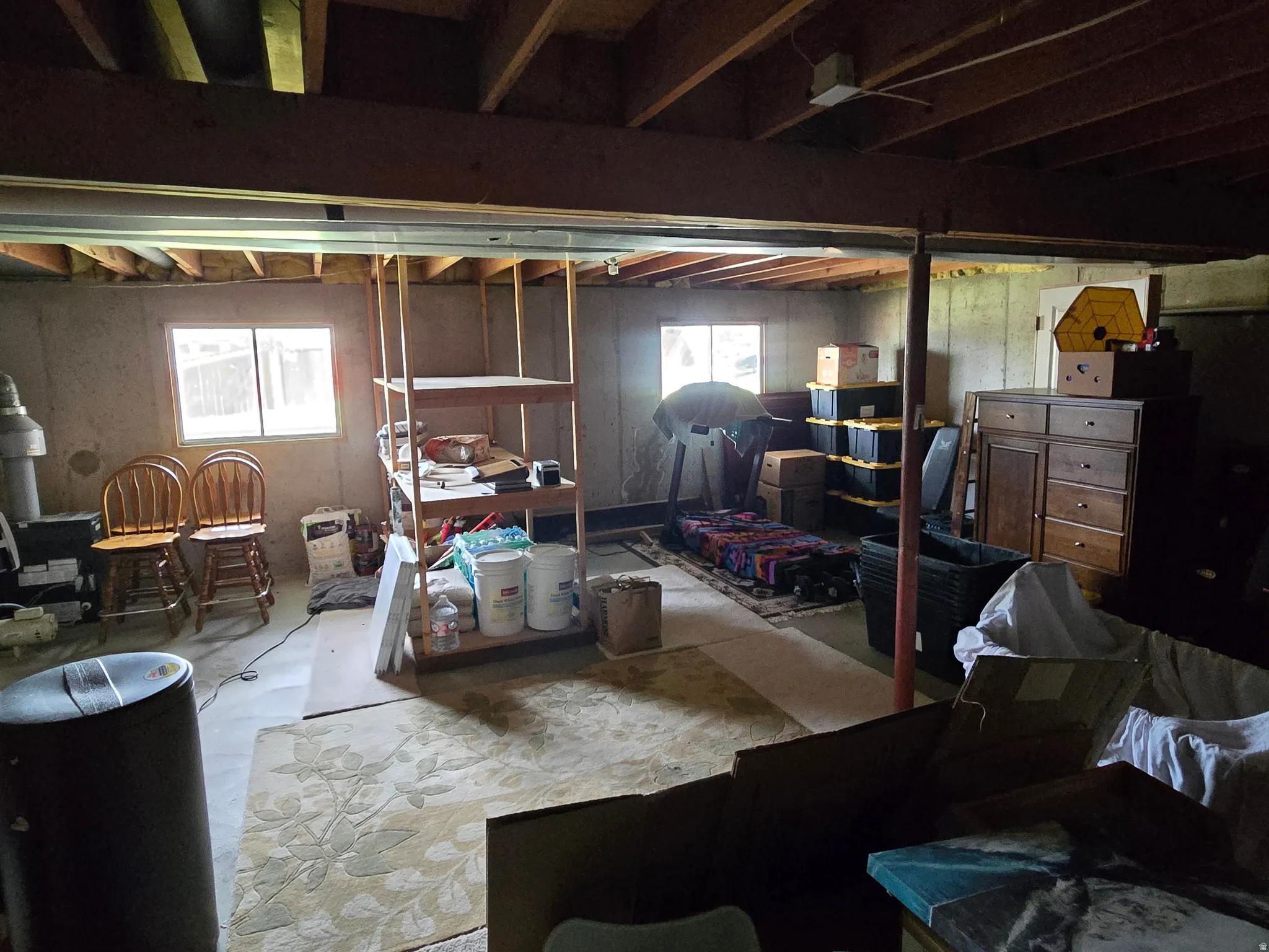 Unfinished basement area.