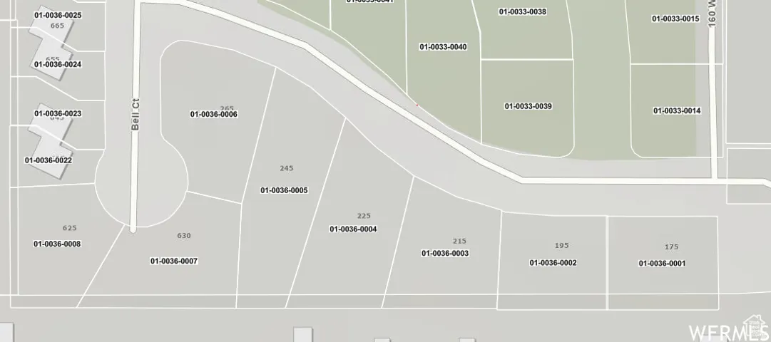 Plat Map. Illustrating property divisions and parcel identification numbers within the depicted area