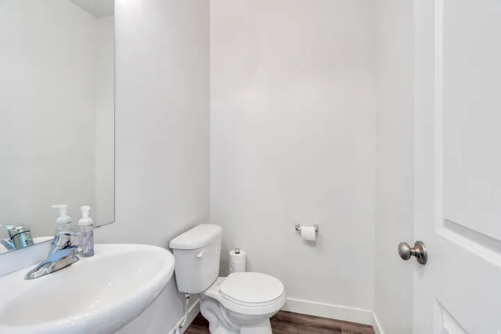 Convenient powder room on main level