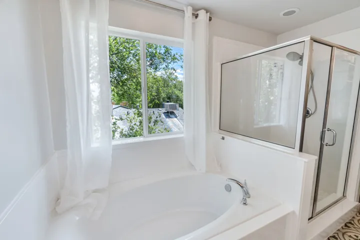 Separate tub and shower in master bath