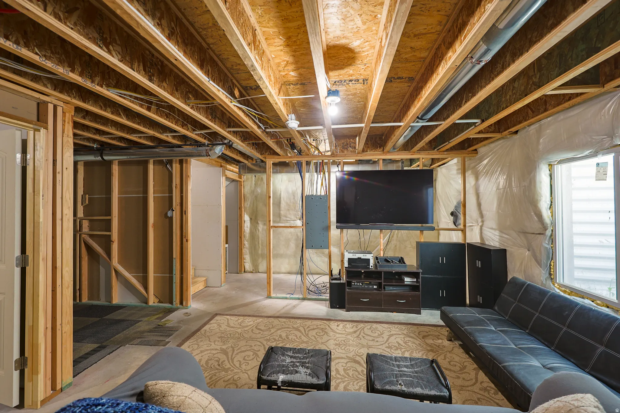 Unfinished basement. Room for another bathroom, bedroom or office, family room, Cold Food Storage Room,  and storage rooms.