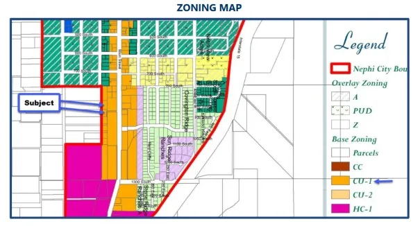 Zoning Map. Illustrating the property's zoning classification and surrounding land designations