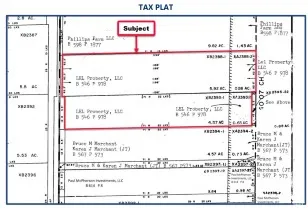 Tax Plat. Detailing the property boundaries and ownership information