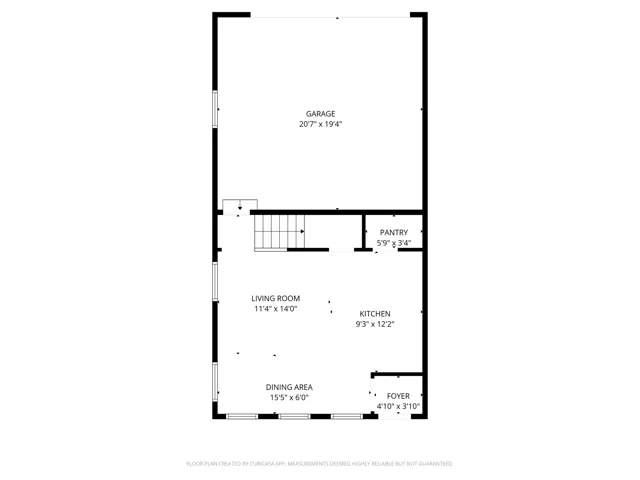 Level one floor plan with dimensions