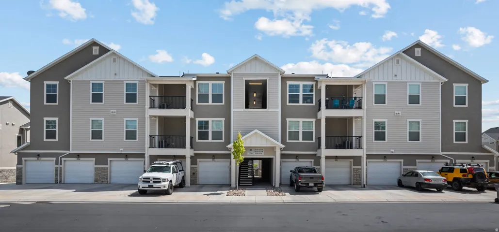 Contemporary multi-story building featuring a neutral color palette