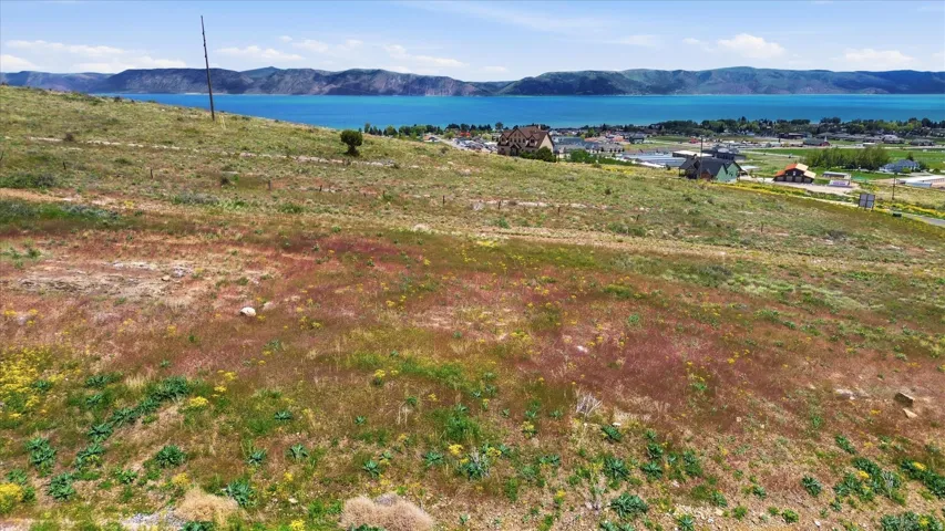 Expansive undeveloped lot with sloping terrain and natural vegetation