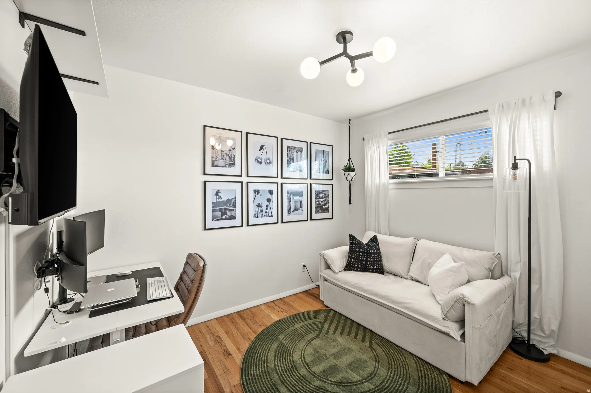 Hardwood-style flooring throughout