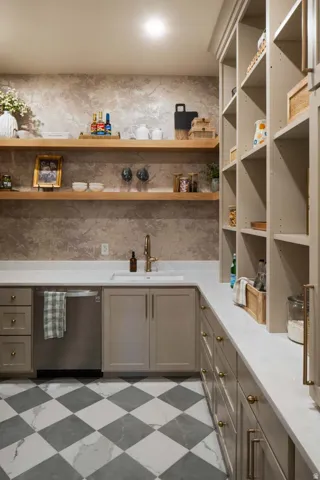 Storage area featuring a sink
