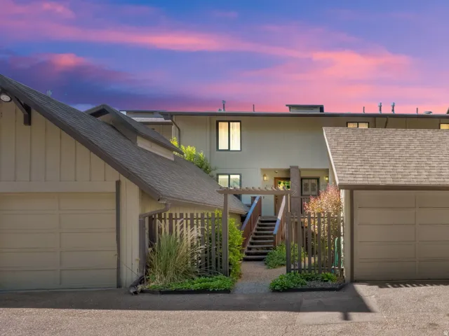 Exterior view showcasing the garage/entry