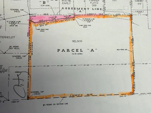 Survey Plat. Illustrating property boundaries, parcel identification, and adjacent land details