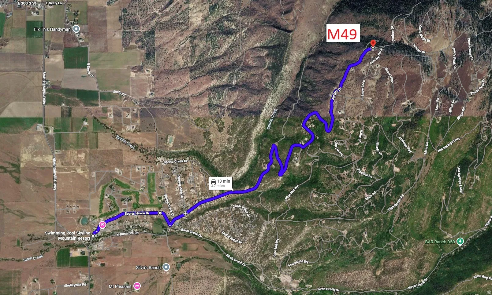 Location Map. Indicating a specific route to the property