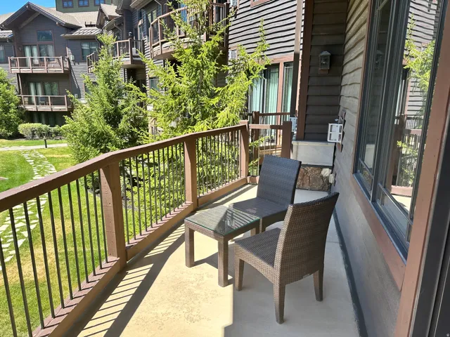 Private balcony with a durable concrete surface